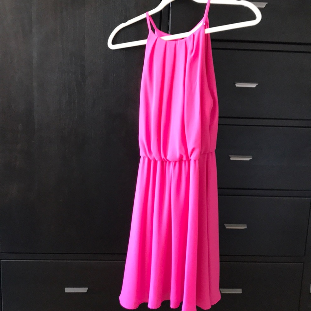 Adorable bright pink spring dress